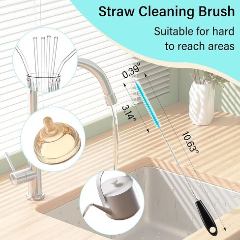 3-in-1 Upgraded Water Bottle Brush Cleaner Set, Long Handle Baby Bottles Scrubbing Brush & Straw Brushes, Cleaning for Narrow Neck Bottles, Sport Bottles, Coffee Mugs, Tumblers in Saudi Arabia