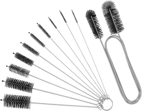 11 Pcs Stainless Steel Pipe Brushes Flexible Drain Double Head Cleaning Brush Straw Cleaner Brushes Long Pipe Cleaners Tube Cleaning Tools in Saudi Arabia