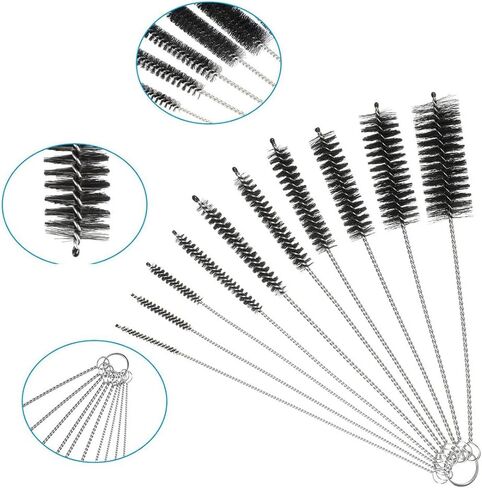 11 Pcs Stainless Steel Pipe Brushes Flexible Drain Double Head Cleaning Brush Straw Cleaner Brushes Long Pipe Cleaners Tube Cleaning Tools in Saudi Arabia