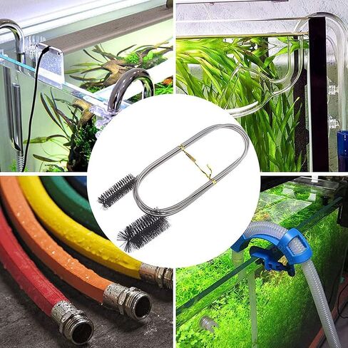 11 Pcs Stainless Steel Pipe Brushes Flexible Drain Double Head Cleaning Brush Straw Cleaner Brushes Long Pipe Cleaners Tube Cleaning Tools in Saudi Arabia