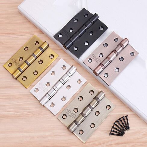 Door Hinges 4'' Ball Bearing Stainless Steel Heavy Duty Hinges 4 x 3 inch with Thickness 0.3cm Commercial Grade Door Hinges 3 Pack (Black) in Saudi Arabia