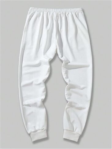 WDIRARA Men's Floral Letter Graphic Print Drawstring Waist Tie Front Sweatpants in Kuwait