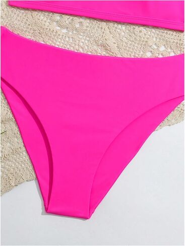 OYOANGLE Girl's 2 Piece Swimsuit Notch Neck Sleeveless Wireless Mid Rise Bikini Bathing Suits in Saudi Arabia