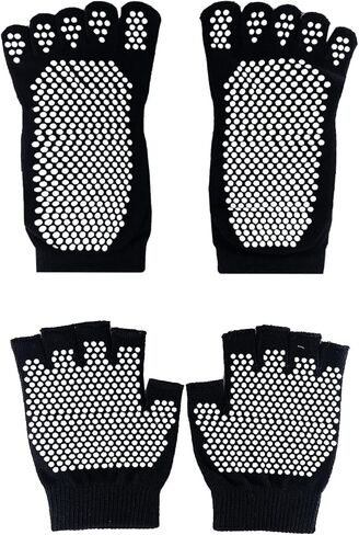 Yoga Gloves & Socks Set with Grips, Non Slip for Women Yoga/Dance/Pilates/Workouts with Toes Y-G-YG6 in Saudi Arabia