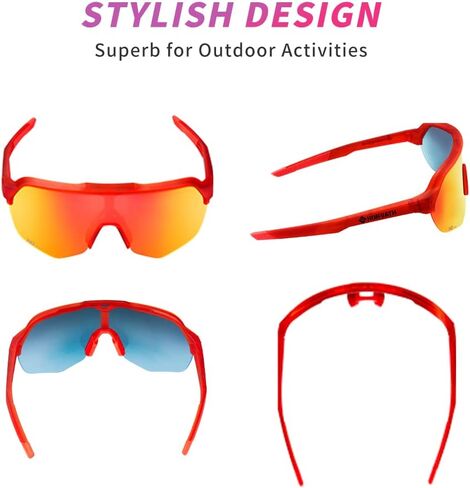 HD Cycling Sunglasses, Sports Glasses UV400 for Men Women Adult Cycling Running Fishing TR90 Extra Clear Lens in Saudi Arabia