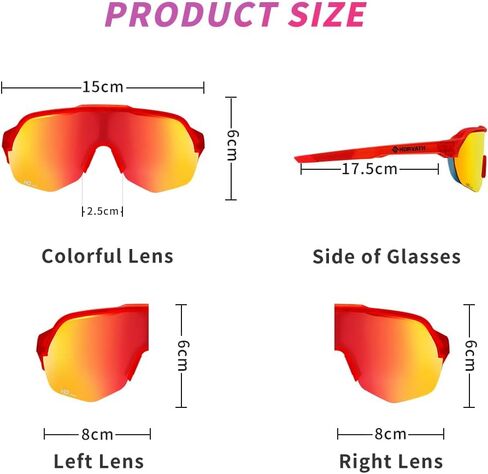 HD Cycling Sunglasses, Sports Glasses UV400 for Men Women Adult Cycling Running Fishing TR90 Extra Clear Lens in Saudi Arabia