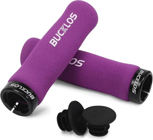 BUCKLOS Single Lock on Bike Handlebar Grips - Bicycle Foam Sponge Handle Bar Anti-Slip Comfortable Shock-Absorbing Mountain Bike Grips for MTB, BMX, Scooter, Beach Cruiser, Folding Bike in Saudi Arabia
