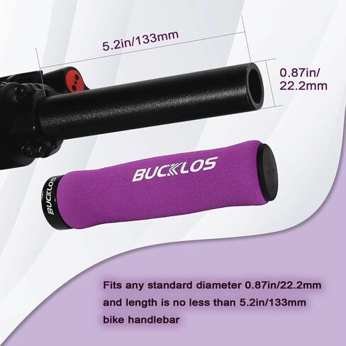 BUCKLOS Single Lock on Bike Handlebar Grips - Bicycle Foam Sponge Handle Bar Anti-Slip Comfortable Shock-Absorbing Mountain Bike Grips for MTB, BMX, Scooter, Beach Cruiser, Folding Bike in Saudi Arabia