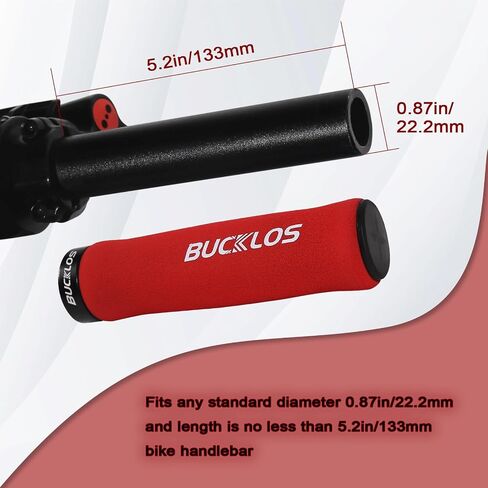 BUCKLOS Single Lock on Bike Handlebar Grips - Bicycle Foam Sponge Handle Bar Anti-Slip Comfortable Shock-Absorbing Mountain Bike Grips for MTB, BMX, Scooter, Beach Cruiser, Folding Bike in Saudi Arabia