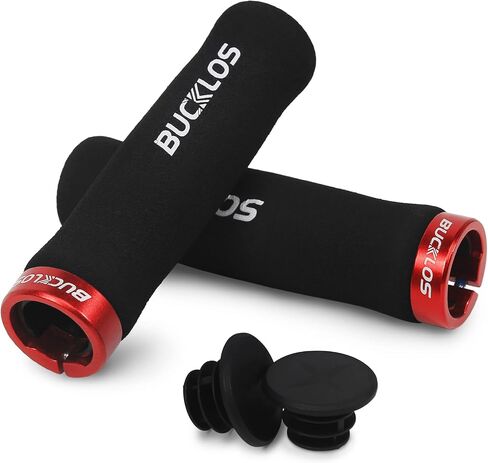 BUCKLOS Single Lock on Bike Handlebar Grips - Bicycle Foam Sponge Handle Bar Anti-Slip Comfortable Shock-Absorbing Mountain Bike Grips for MTB, BMX, Scooter, Beach Cruiser, Folding Bike in Saudi Arabia