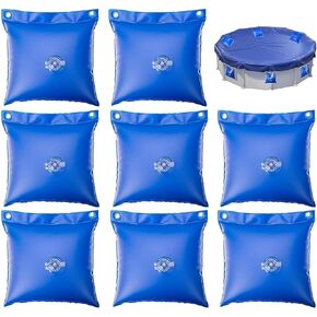 12 Pack Pool Cover Weights with Hooks,Thick PVC Pool Water Bags,Swimming Pool Cover Hanging Bag,Antifreezing Winter Pool Tarp Weights for Above Ground Pool Closing Kit,Heavy Duty Winter Pool Wall Bags