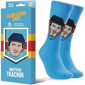 Major League Socks - FLORIDA - Matthew Tkachuk Player Sock, Novelty Hockey Fan Gift, Unisex, One Size (7-13), Collectible, Apparel, Merchandise