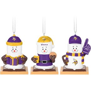 FOCO - NFL Football 3 Pack Smores Resin Xmas Christmas Tree Hanging Ornament (Detroit Lions)