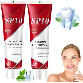 Sp10 Probiotic Toothpaste,Sp-10 Ultra Whitening Toothpaste,Probiotics Bright White Toothpaste,Sp-10 Probiotic Toothpaste,Sp10 Toothpaste,Fresh Breath,Deep Cleaning Care Toothpaste（2Pcs）