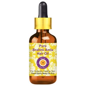 dève herbes Pure Brahmi Amla Hair Oil with Glass Dropper 10ml (0.33 oz)