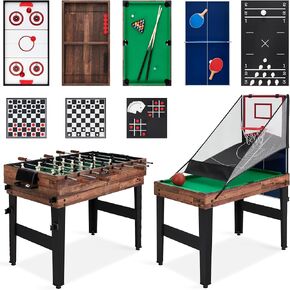 Best Choice Products 13-in-1 Combo Game Table Set for Home, Game Room, Friends & Family w/Ping Pong, Foosball, Basketball, Air Hockey, Archery, Chess, Checkers, Shuffleboard, Bowling