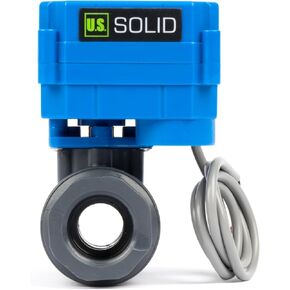 1" UPVC Motorized Ball Valve - Normally Open Plastic Electrical Ball Valve with Full Port, 2 Wire Auto Return, 9-36V AC/DC, N.O.