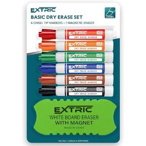 Dry Erase Markers, Whiteboard Markers, Dry Erase Markers Fine Tip and Chisel Tip, Bundle of White Board Markers Dry Erase, Thick and Fine Tip Dry Erase Markers and Dry Erase Eraser, Whiteboard Eraser