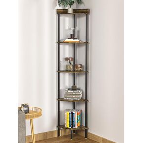Nidouillet 5-Tier Stand Corner Shelf, Corner Display Shelf, Wall Corner Multi Unit Organizer, for Living Room&Bedroom&Bathroom, Tall Corner Shelf 65inch