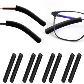 4 Pairs Silicone Glasses Ear Cushions, Anti-Slip Elastic Comfort Eyeglasses Temple Tips Sleeve, Eye Glasses Ear Grippers, Eyeglasses Temple Tips Sleeve Retainer, Eyeglass Ear Cushions for Pain