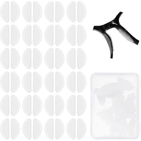 24 Pairs Adhesive Glasses Nosepads Eyeglass Nose Pads Clear Soft Silicone Anti-Slip Cushion Transparent Nose Grips for Full Frame Sunglasses Summer Sports Men Women in Saudi Arabia