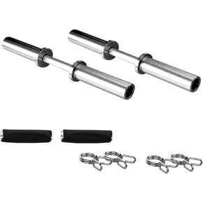 The Olympic dumbbell handle can be loaded with dumbbell rods, making it an ideal choice for strength training in home gyms with a 150LBS load-bearing steel dumbbell handle,