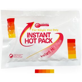 EZGOODZ Instant Hot Packs for Pain Relief 6" x 8", Heating Patches 10 Pack, Instant Heat Packs for Pain Relief 9.8 Oz, Compact Instant Hot Compress, Disposable Heating Packs for Hands, Legs, Back