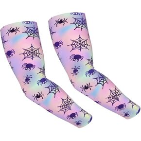 Funny Halloween Bats Arm Sleeves, Halloween Cooling Sun Protection Sports Sleeves for Men Women Golf Basketball