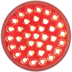 United Pacific 39643B - Brake/Tail/Turn Signal Light - (Bulk), 36 Led 4" Round, Red/Clear Lens