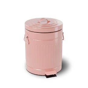 Smll Bathroom Trash Can with Lid, 1.3 Gallons Soft Close Garbage Can with Foot Pedal, Round Step Wastebasket for Bedroom, Office, Living Room, 5 Liters / 1.3 Gallons, Pink
