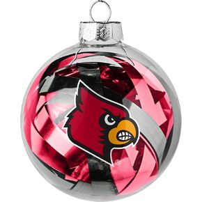 NCAA Louisville Cardinals Large Tinsel Ball Ornament