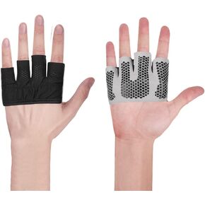 ITODA Weight Lifting Yoga Workout Gloves Micro Short Grip Pads with Full Palm Protection Fingerless Hand Touchscreen Sports Cooling Women Men Mittens for Pull Ups Gym Weightlifting & Fitness