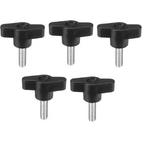uxcell 5Pcs Clamping Screw Knob, 36mm Dia T Shaped Grips Knob, Thumb Screws Handle 1/4"-20 Male Thread for Quick Remove Hand Tightening Knob
