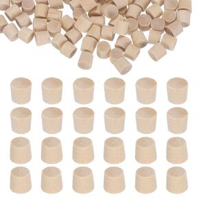 MECCANIXITY 160pcs Flat Head Wood Plugs, 3/16 Inch Screw Hole Cover Wooden Button Plugs Wood Caps Hardwood for Furniture Repairing