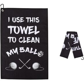 Golf Towel Printed Funny Golf Towels Golf Towels for Golf Bags with Clip Golf Gifts for Men Husband Boyfriend Golf Accessories (A(21" L x 16" W)) in Kuwait