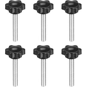 uxcell Clamping Screw Knob, 38mm Dia Plum Hex Shaped Grips Star Knob M8 x 30mm Male Thread, 6pcs