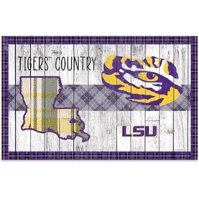 Rico Industries NCAA LSU Tigers This is Tigers Country 11" x 19" Home Décor Wood Sign, Brown