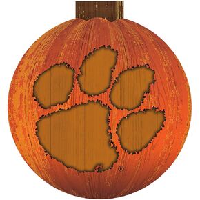 Fan Creations NCAA Clemson Tigers Unisex Clemson University 12 in. Halloween Pumpkin Sign, Team Color, 12 inch