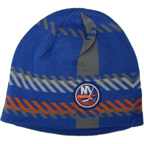 47 New York Islanders Old Time Hockey (OTH) Cuffless Rugby Stripe Beanie Hat - NHL Knit Skull Cap