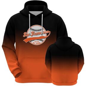 Baseball Gradient Hoodies Pullover Hooded Sweatshirts Apparel for Baseball Fans Gift Men S-2XL