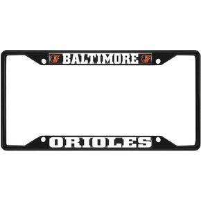 Fan Mats 31298: Baltimore Orioles Metal License Plate Frame Black Finish
