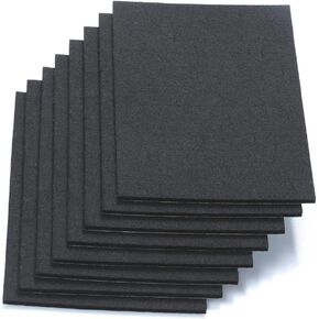 6" X 8" X 1/5" Thick Heavy Duty Felt Sheets - 8 Sheets (Black)