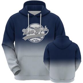 Baseball Gradient Hoodies Pullover Hooded Sweatshirts Apparel for Baseball Fans Gift Men S-2XL