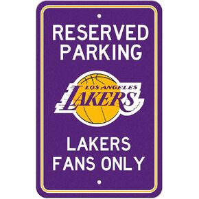 FANMATS 32182 Los Angeles Lakers Lightweight 18in. X 11.5in. Parking Sign