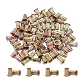 M10 Rivet Nuts, Metric Zinc Plated Carbon Steel Rivet Nut, Flat Head Threaded Insert Nutsert Kit 30Pcs (M10)