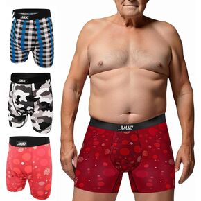 Jimmy Incontinence Reusable Underwear for Men, Up to 100ml Leak Absorption, Plaid and Camo Prints (Maven Jim, Large)