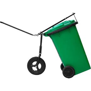 ikare Trash Can Dolly for Wheelie Bin, Trash Can Hauler with Wheels, Wheeled Garbage Can Helper, Metal Trash Can Transporter by Hand, Trash Can Roller for Wheeled Garbage Cans