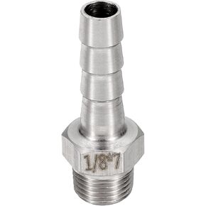 HARFINGTON Stainless Steel Barbed Fitting 1/4" NPT Male to 5/8" Hose ID for Home Brew Pipe Fitting Direct Thread Tower Connector Durable Construction