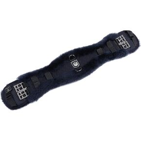 Horse Contour Girth Dressage Anthracite, Made of Real Sheepskin