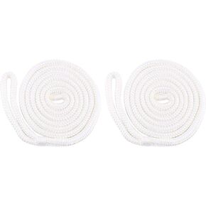 Amarine-made Pair of 3/8 Inch 6 FT Premium Double Braid Nylon Dock Line (White)